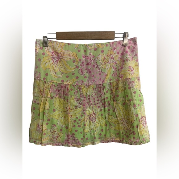Lilly Pulitzer Vintage Carmen Skirt 6 Palm Green Multi Fillies for Lillies - Picture 1 of 8